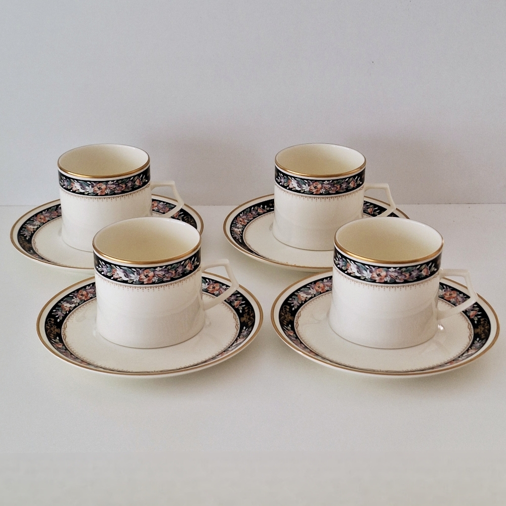 Mikasa "Midnight Sky" A9204 teacups and saucers - Set of 4 - vintage